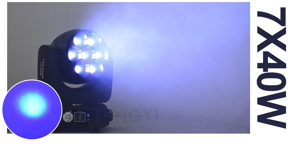 Перемещение головка светодиода 7X40 Вт RGBW DMX мыть луч с зумом для DJ сценическое освещение