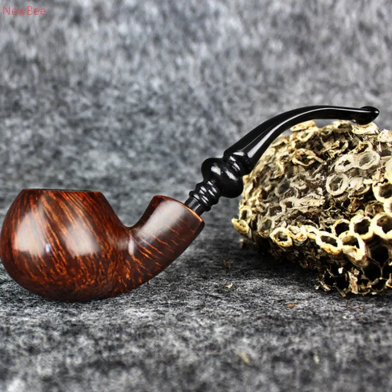 zt3 handmade briar wood tobacco pipe classic look smoking pipe for men with free type acrylic bent mouthpiece china factory sale