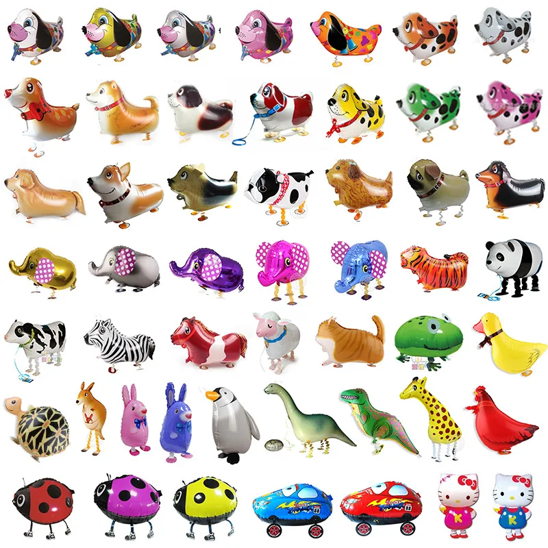 

200pcs/lot Free shipping Mix styles wholesale Various Walking animal balloons pet balloons Helium Baloons Cartoon Walking Animal