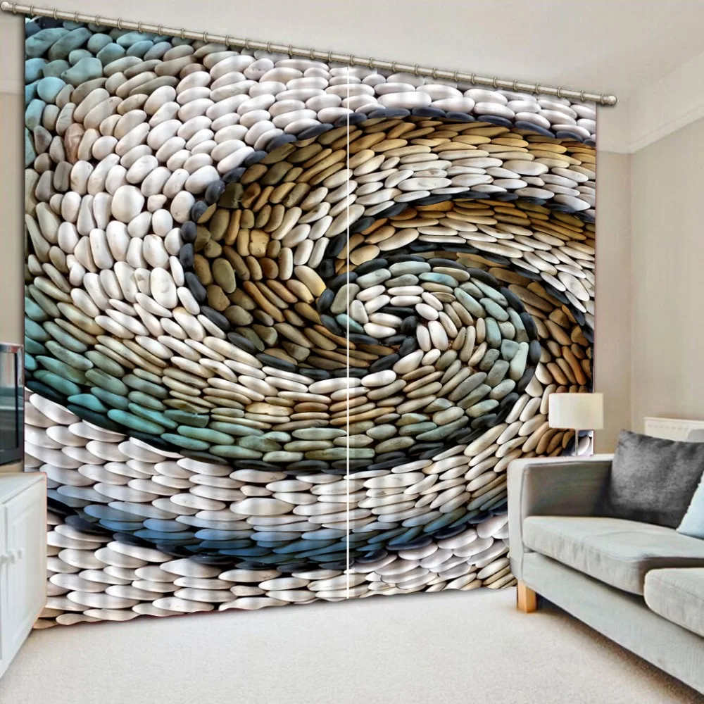 3d Curtains Home improvemen Blackout 3D Curtain cobblestone Bedroom Living room Photo Stereoscopic | Дом и сад