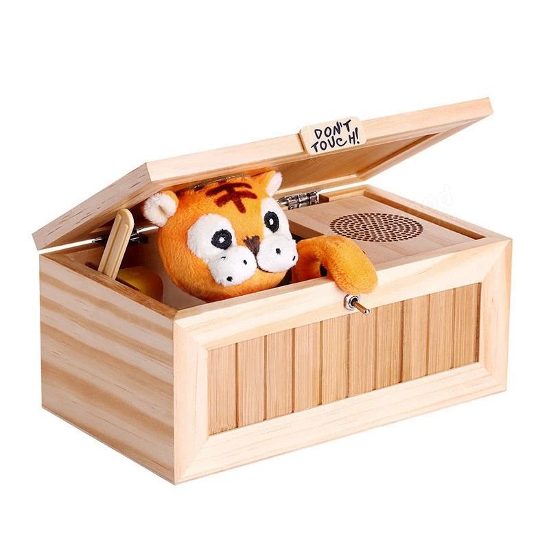Горячая Распродажа, новая электронная бесполезная коробка со звуком, милый тигр, игрушка в подарок, стол для снятия стресса - Цвет: wood color