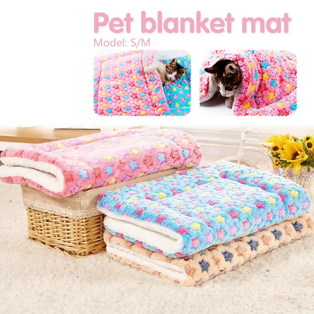 Soft Pet Blanket Mat Winter Warm Dog Bed Fleece Pet Blanket Cat Litter