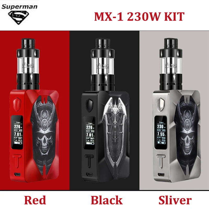 

SUB TWO E-cigarette 230w Box Mod Vape Kit 3600mah Battery 3.0ml Tank Large Smoke Adjustable Quit Smoking LED Display Vapor Pen