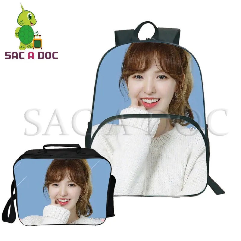 

Red Velvet Kpop 2Pcs/Sets Backpack for Teenagers Girls Boys Laptop Backpack Irene /Wendy Printed Travel Rucksack with Cooler Bag