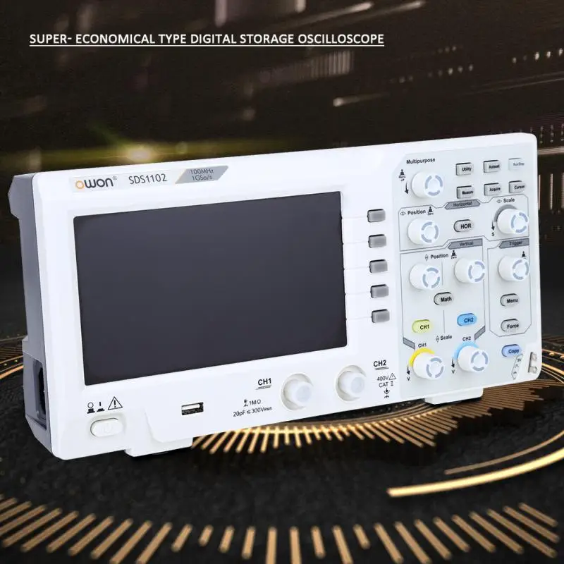 OWON SDS1102 цифровой осциллограф комплект 2 канальный 100 МГц полоса пропускания 1GS/s