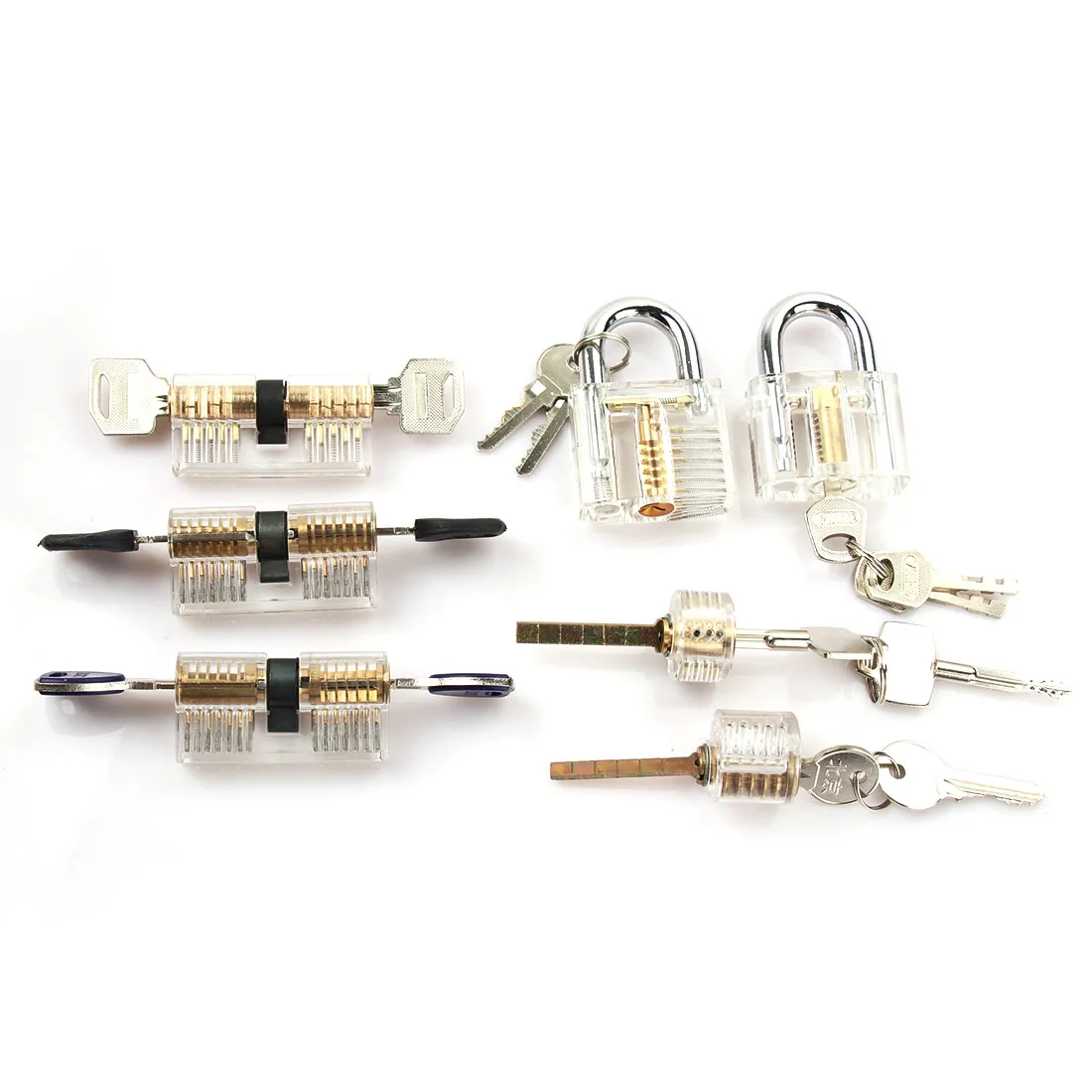 

7pcs/Set Transparent locks Combination Practice Locksmith Training Tools Visible Lock Pick Sets P15