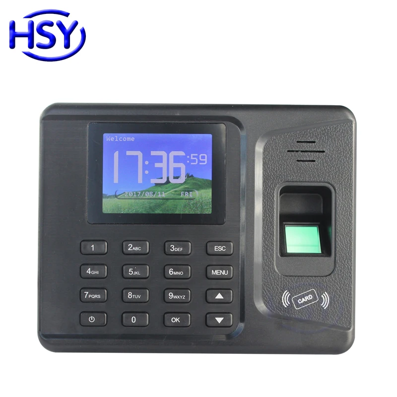 

HSY 2.4 inch Biometric Fingerprint Time Attendance System Machine TCP IP Employee Digital RFID Time Clock Recorder Terminal