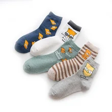 Хлопковые женские носки с милым рисунком, короткие носки женские, летние, стильные, размер Eu37-42