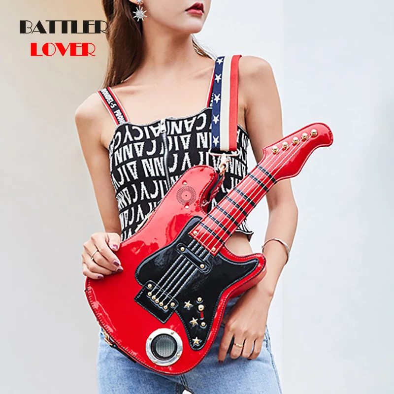 Guitar Bags for Women 2019 Bags Women Handbag 5AA Battery USB SD Bluetooth Shoulder Messenger Bag Girl Luxury Handbags Women Bag
