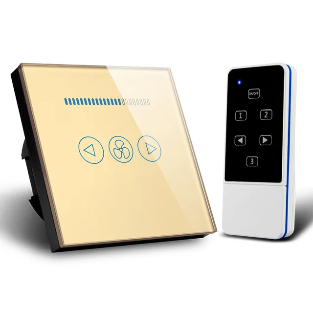 Us 25 44 50 Off Aseer Eu Standard Rf 433 Wireless Remote Control Switch 600w Ceiling Fan Speed Control Switch Glass Panel 3mode Speed Fan Switch In