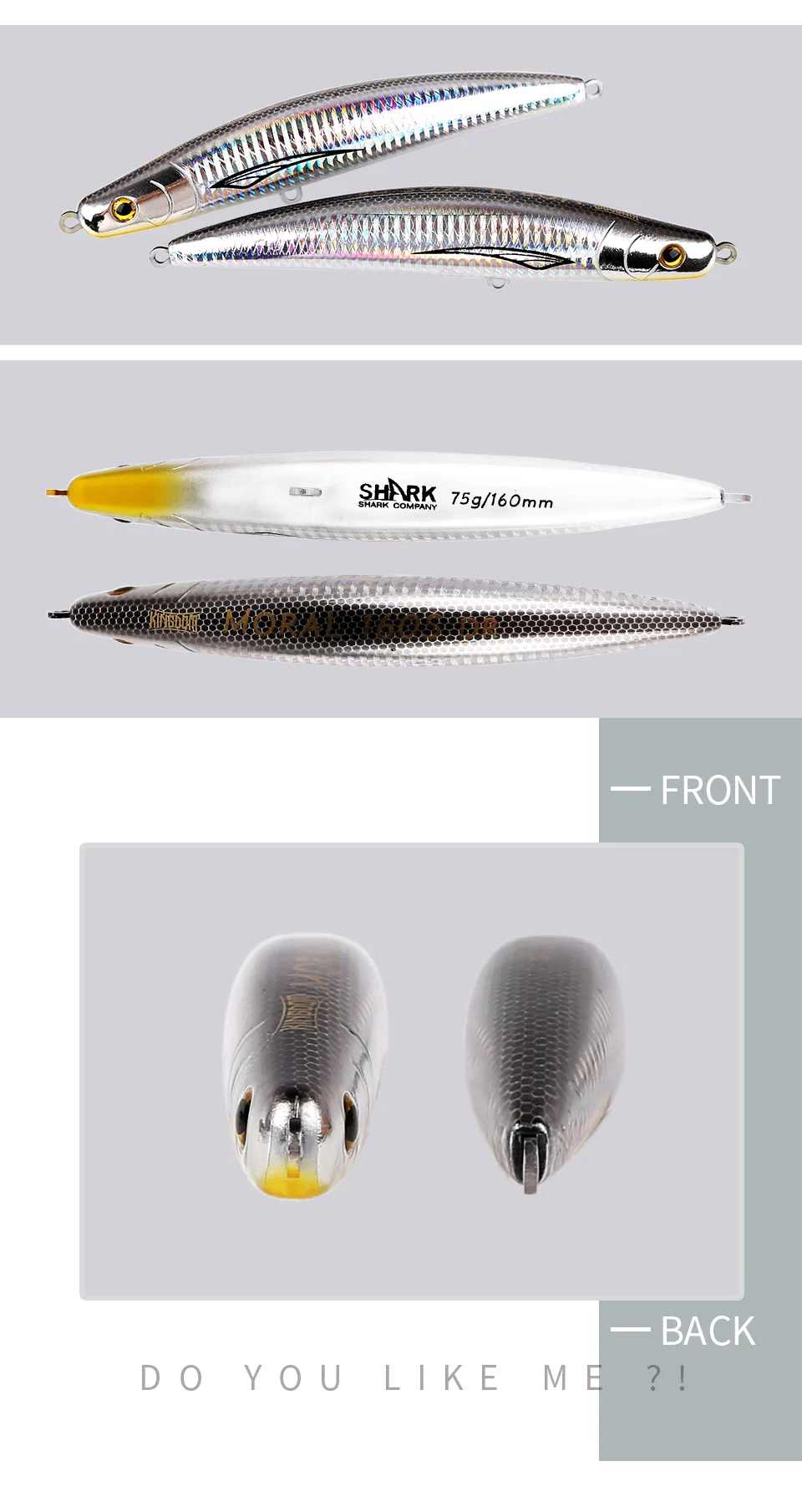 Kingdom Fishing Lures 160mm 75g 1pc Large Sea Fishing Lure Sinking Pencil Hard Baits Suitable For L arge Fish on Boat fishing Model 6508 (4)