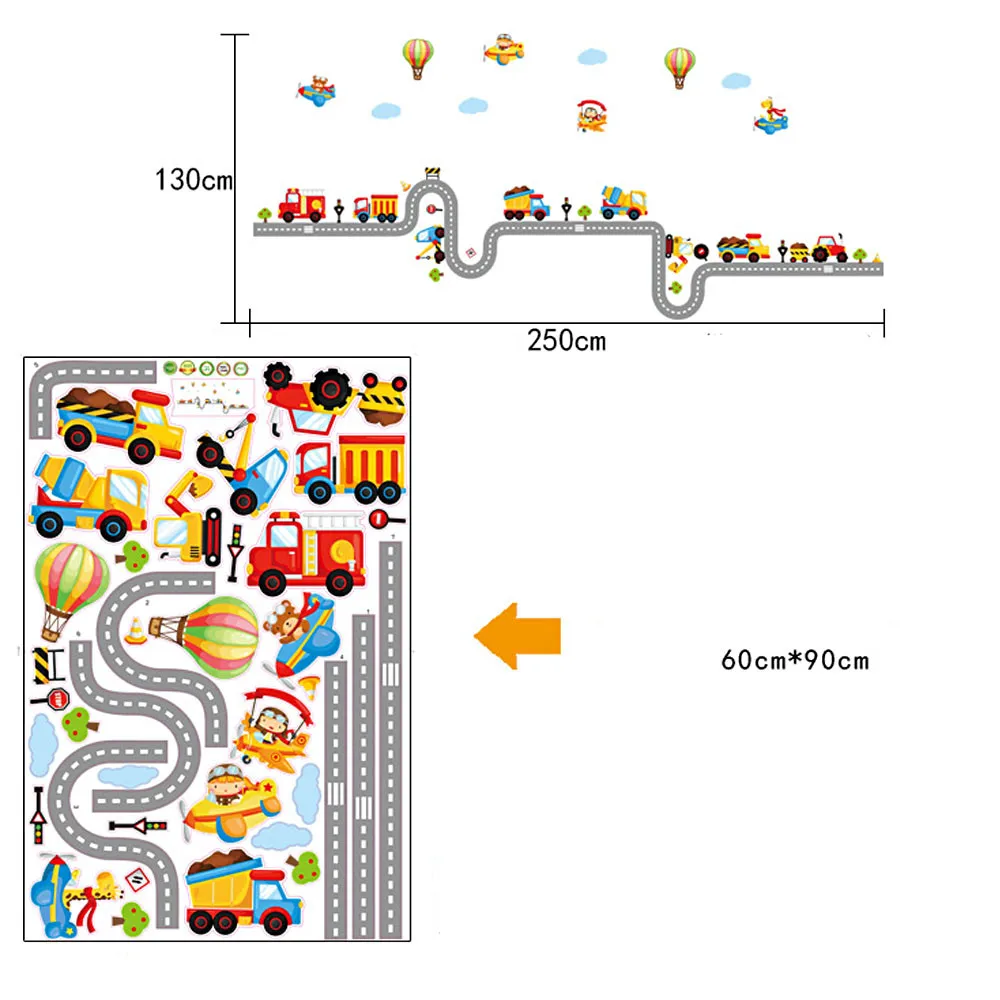 2016 new design carton animals train removable kids baby nuresery wall stickers art decor for kids bedroom freeshipping