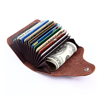 

Genuine Leather Unisex Business Card Holder Bag Men And Women Bank Credit Passport Card Wallet Female Purse Card Bags