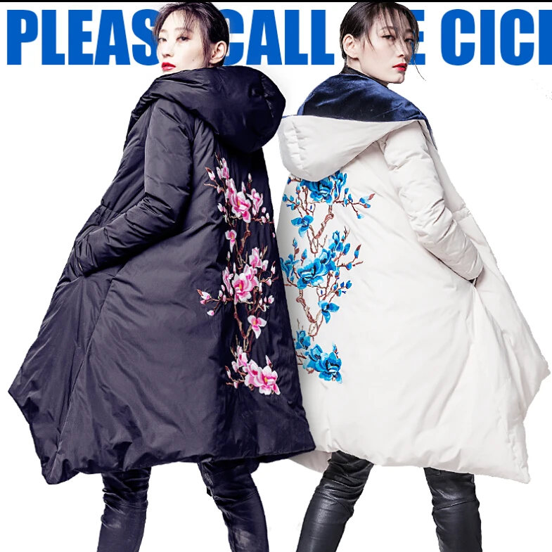 

90% Duck down coat 2015 Winter Jacket Women down Parka womens winter jackets and coats velvet reversible cloak Thicken Outwear
