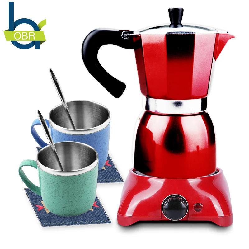 OBR 8PCS Coffee Tea Cup Set Stirring Spoon & Mat & Coffee Pot & Coffee Pot Stove Portable Drinkware Set For Drinking Coffee OBR 8PCS Coffee Tea Cup Set Stirring Spoon & Mat & Coffee Pot & Coffee Pot Stove Portable Drinkware Set For Drinking Coffee