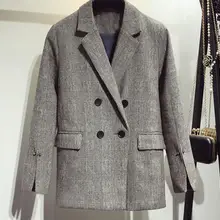 В осень корейский вариант двубортный костюм куртка