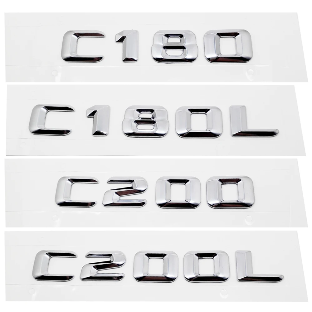 

For Benz C Class Sticker Car Rear Trunk Number letters decals C180 C180L C200 C200L For Mercedes 190E W201 W202 W203 W204 W205