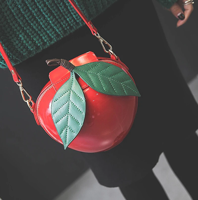 Новые популярные милые Мультяшные сумки в форме яблока, сумка на плечо для девочек, мини сумки через плечо, индивидуальный кошелек, модная сумка-мессенджер