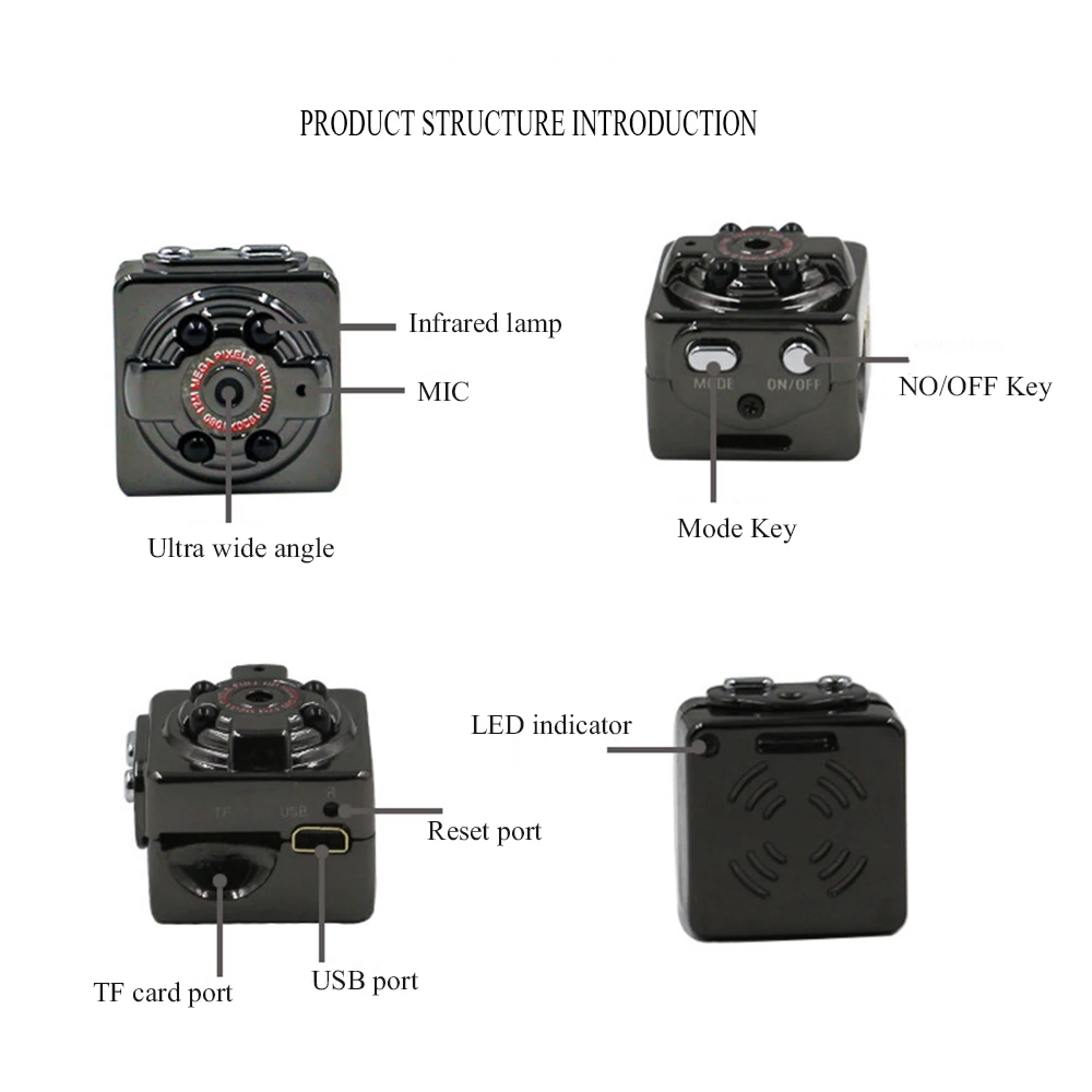 Новая SQ8 мини камера HD 1080P DV 720P DVR микро Цифровая Регистратор инфракрасная ночного