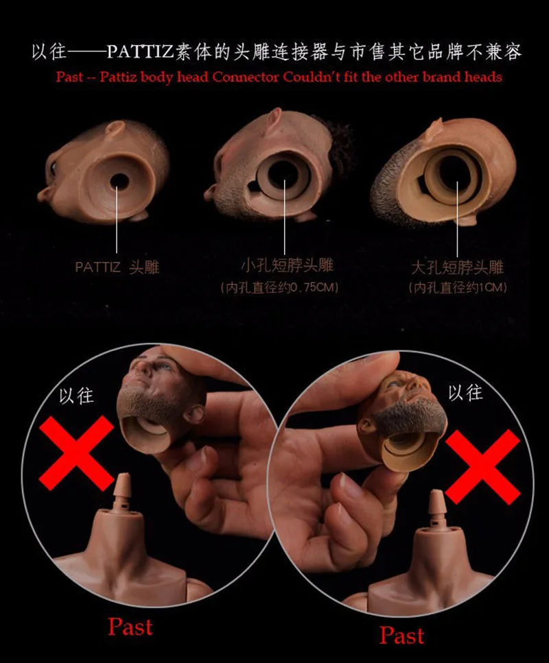 

1:6 scale action figure accessories head neck connector & solid shoe connectors socket for 12" figure body toys