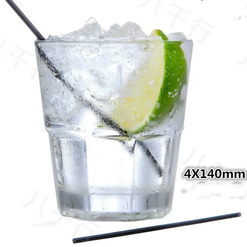 

500pcs/set Disposable Cocktail Drinking Black Straws Cocktail Bar Wedding Birthday Event Party Disposable Party Tableware