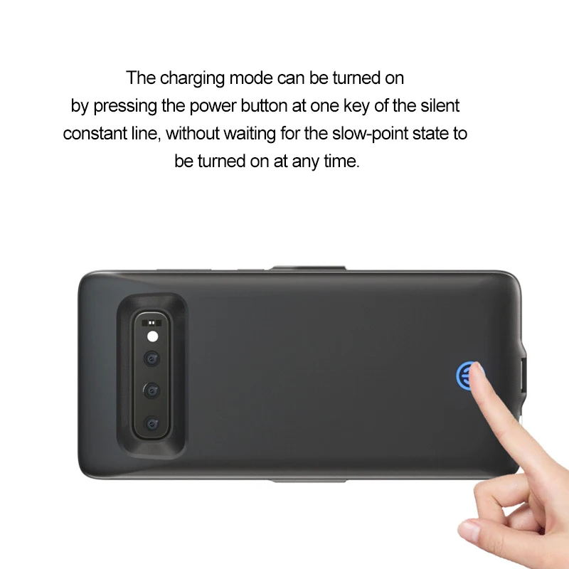 Чехол для зарядного устройства для samsung Galaxy S10 S10e, чехол для аккумулятора для samsung S10 Plus, 7000 мАч, задняя крышка для быстрого зарядного устройства, черный
