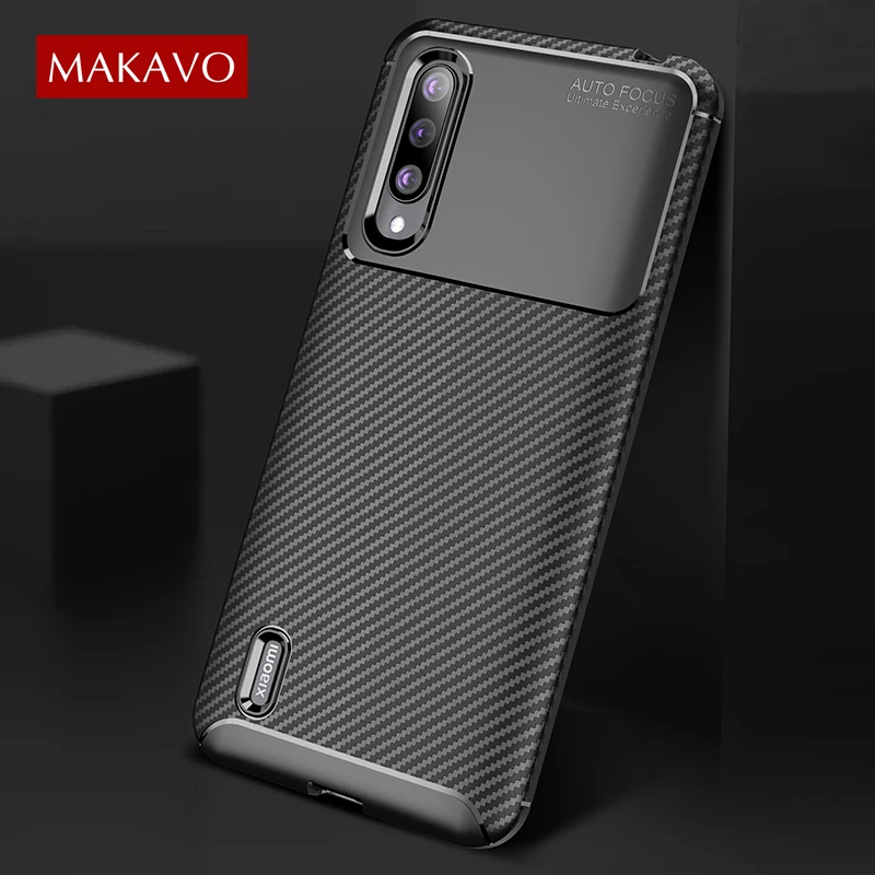 Для Xiaomi Mi A3 CC9 чехол мягкий силиконовый задняя крышка из углеродного волокна ТПУ