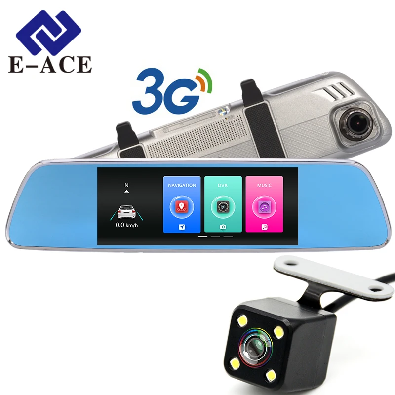 E ACE D02 Android 5 0 3g Автомобильный gps 7 &quotвидеорегистратор зеркало заднего вида DVR с FHD