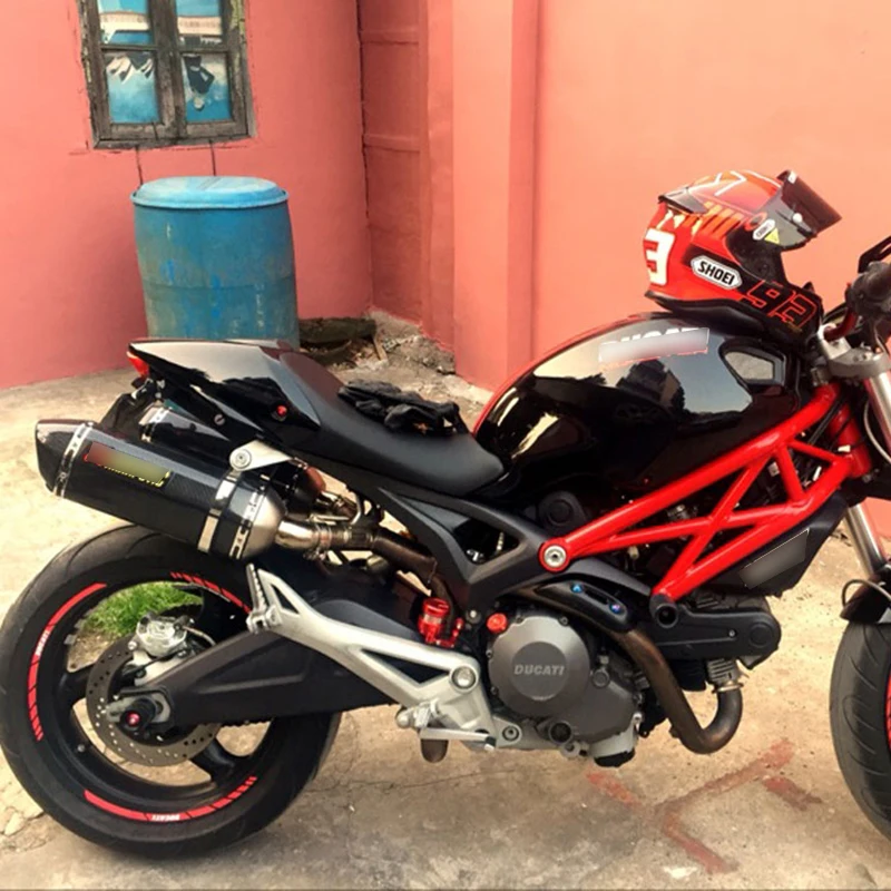 Выхлоп мотоцикла модифицированное соединительное соединение трубы средней трубы из нержавеющей стали трубы скольжения на средней трубы для Ducati Monster 696