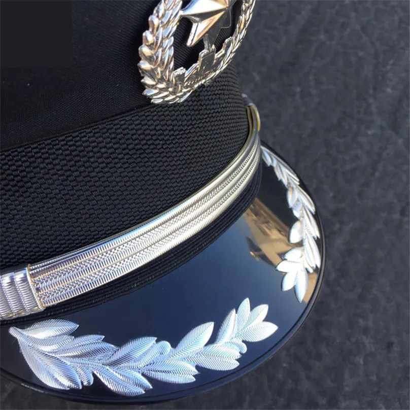  army officer Visor cap security guard hat army caps men military police hats for cosplay Halloween 