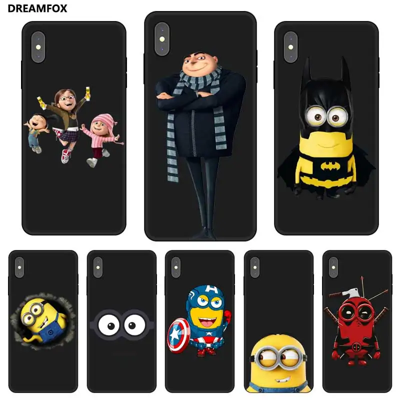 

P127 Minion Magic Black Silicone Case Cover For Apple iPhone 11 Pro XR XS Max X 8 7 6 6S Plus 5 5S SE