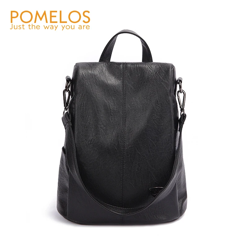 Kopen Pomelo S Rugzak Vrouwelijke Designer Nieuwe Vrouwen Pu Lederen Rugzak Anti Diefstal Hoge Kwaliteit Soft Back Pack Rugzakken Schooltassen