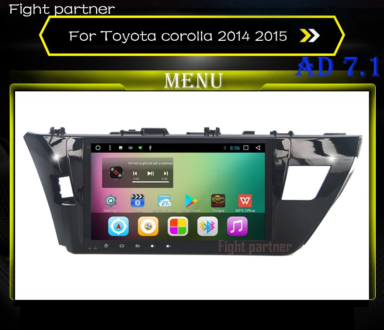Автомобильный радиоприемник Android 7 1 для Toyota corolla 2014 2015 gps-навигация радио
