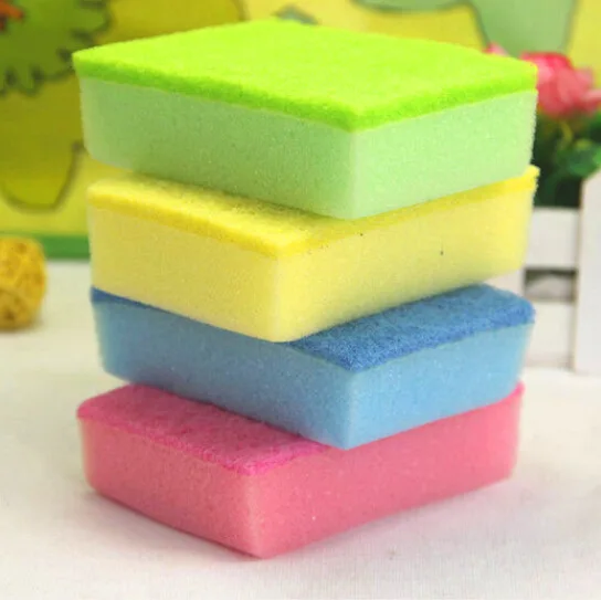 10Pcs/Set Double sided Magic Dishwashing Sponge Colorful Oil Sponge