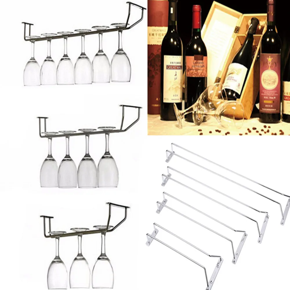 Stainless Steel Single Row Champagne Stemware Holder Wine Goblet