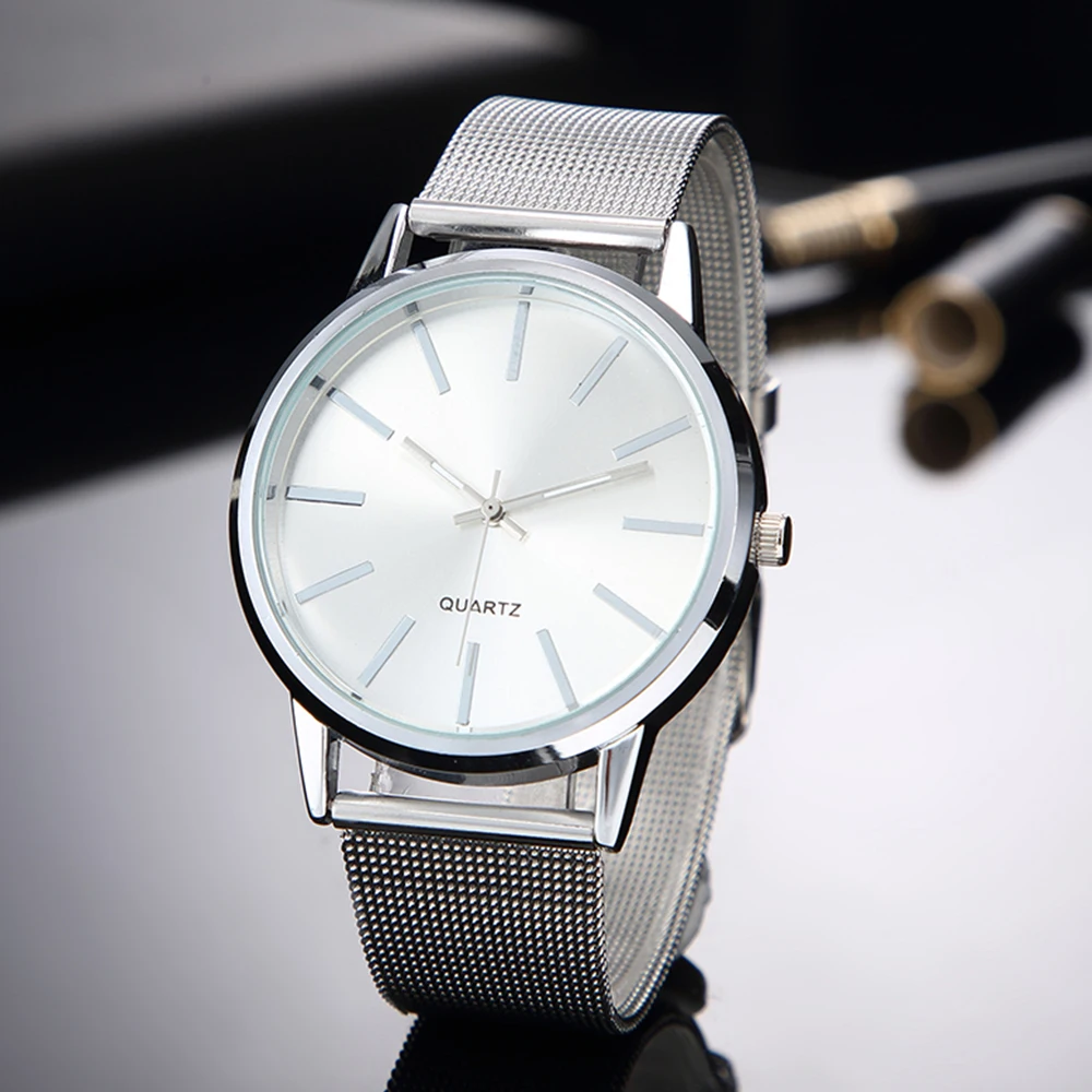 Luxury Women Watches 2023 New Stylish Silver Minimalist Business Ladies Quartz Watch Breathable Leather Steel Clock Reloj Mujer 2