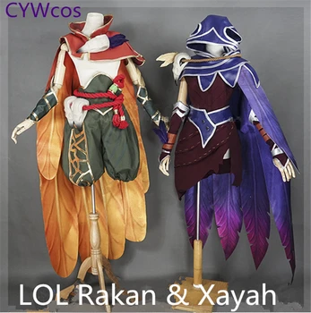 

Custom Made LOL Game Cosplay The Rebel Xayah The Charmer Rakan Cosplay Costume Outfits Halloween Costume Dress Shorts