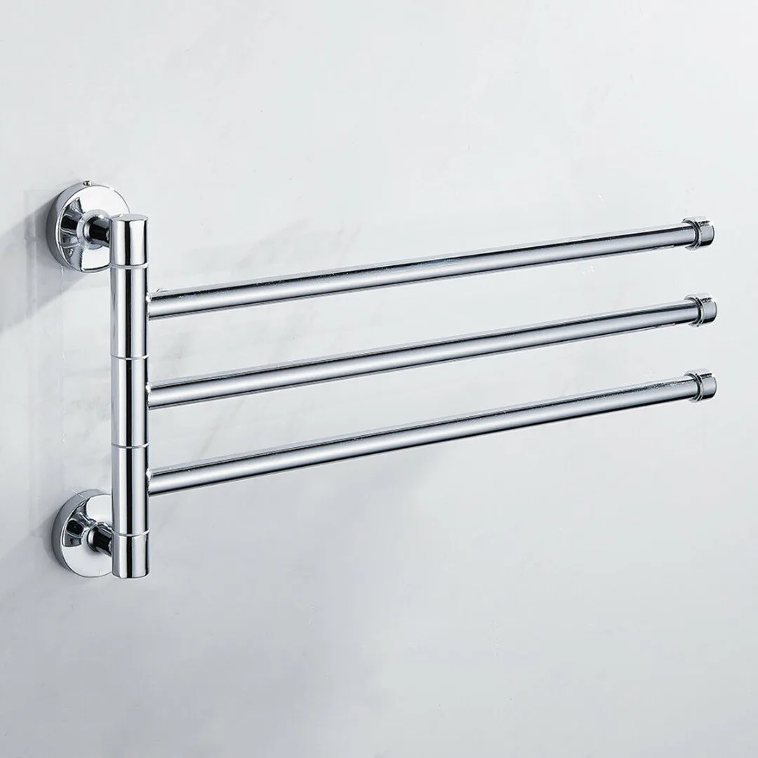 2/3/4Arm Quality Stainless Steel Swivel Towel Holder Wall Mounted Towel Hanging Bar Rack Portable Easy Install Bathroom Hardware
