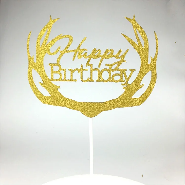 1 комплект Единорог торт Топпер ручной работы Свадебная вечеринка флажки для кексов с днем рождения для детей поставка украшений для вечеринок - Цвет: happy birthday2