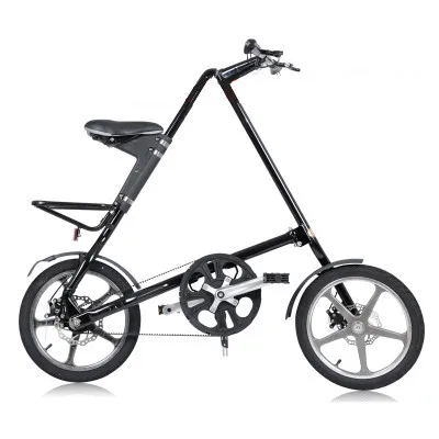 x-передний брендовый светильник, складной велосипед из алюминиевого сплава, нагрузка 110 кг, 14 дюймов/16 дюймов, резиновые шины, индивидуальный велосипед - Цвет: Black