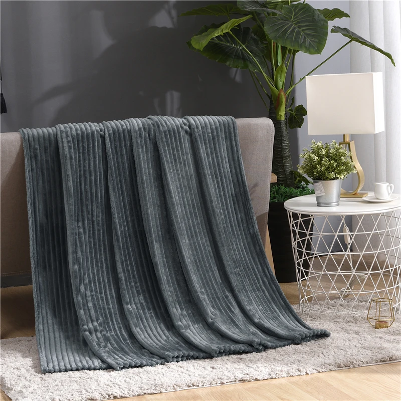 Solid Color Winter Flannel Blanket Soft Warm Fuzzy Faux Fur Mink Throw Artificial Cashmere Bedspread Sofa Cover Blankets