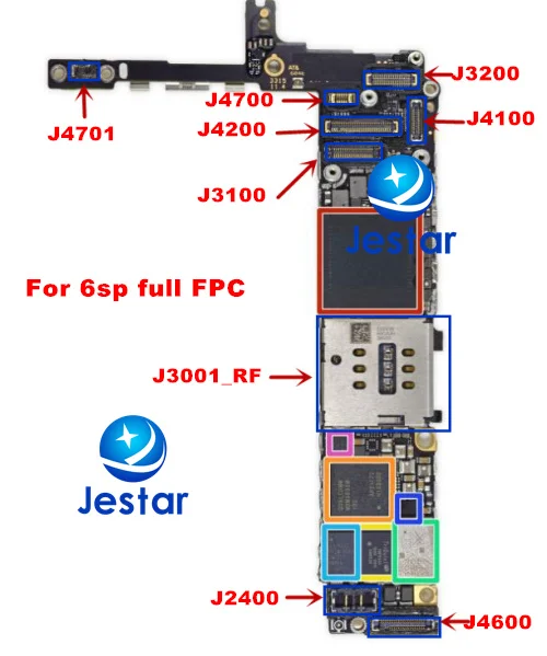 1 компл./лот = 9 шт., полный набор для iPhone 6SP 5,5 ЖК-дисплей/для сенсорного экрана камеры для прибавления звука кнопка «Домой» солнечное зарядное устройство Dual sim fpc-коннектор для подключения ЖК-дисплея