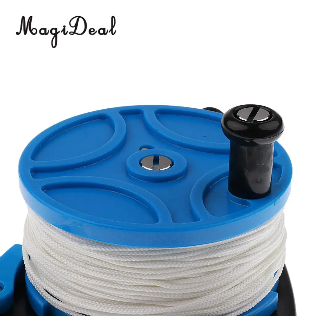 MagiDeal Multi Purpose Scuba Dive Reel Spool with 83m Line and Handle + Rope Float for Cave Wreck Drift Diving Snorkeling