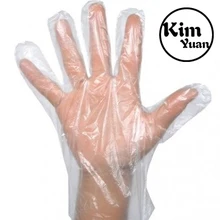 Ким Юань одноразовые прозрачные пластиковые перчатки, 100 шт пластиковые большие одноразовые полиэтиленовые перчатки, пищевые перчатки для приготовления пищи, чистки