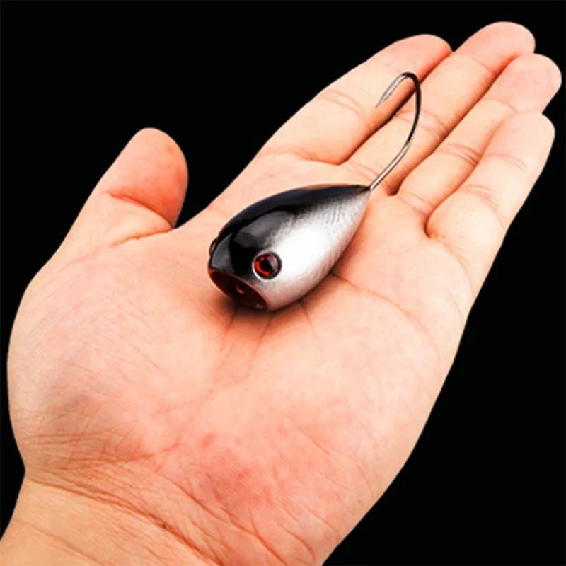 

1pcs/bag Fishing Lure Croatian egg 3D Eyes Popper Crank Bait Artificial Bait Swim Bait Wobblers Lure with Single Hook 8cm 20g