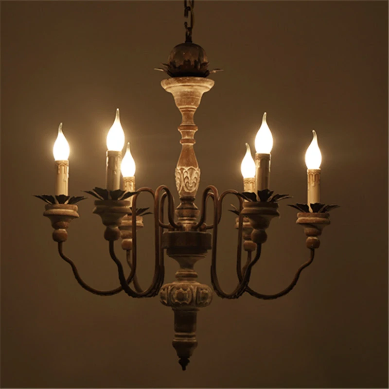 Деревянная люстра, освещение в скандинавском дизайне, светодиодный светильник с подвеской, люстры в стиле АР-деко, винтажный домашний декор