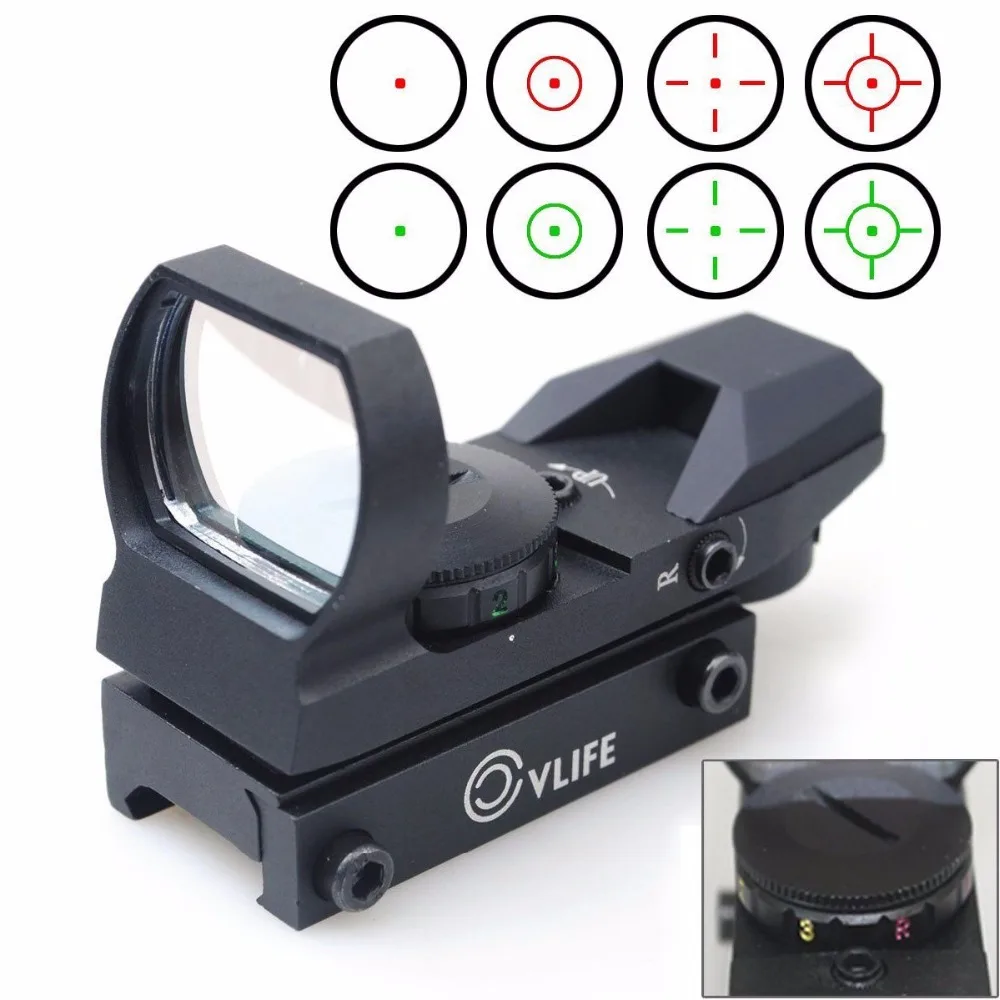 

CVLIFE 1X22X33 Red Green Dot Laser Sight Scope Reflex Sight with 20mm Rail