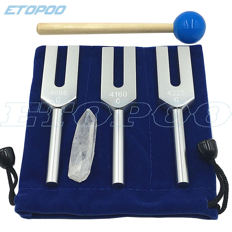 

3pcs/set Aluminum alloy angel crystal tuning fork energy tuning fork 4096Hz 4160Hz 4225Hz