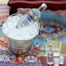 Кукольный домик миниатюрная бутылка вина+ чашки+ ведро+ кубик льда Набор для Blyth Barbies BJD кукла еда напитки играть кухня игрушка