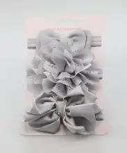 3pcs bebê menina elástico bowknot bandana crianças elástico arco elástico faixa de cabelo acessórios oco flor para cabelo